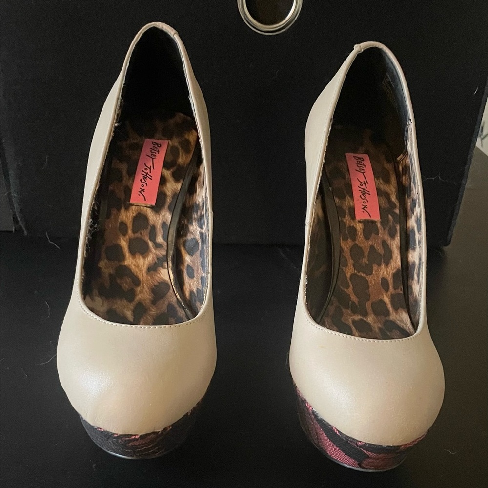 Cream Platform Betsey Johnson Heels